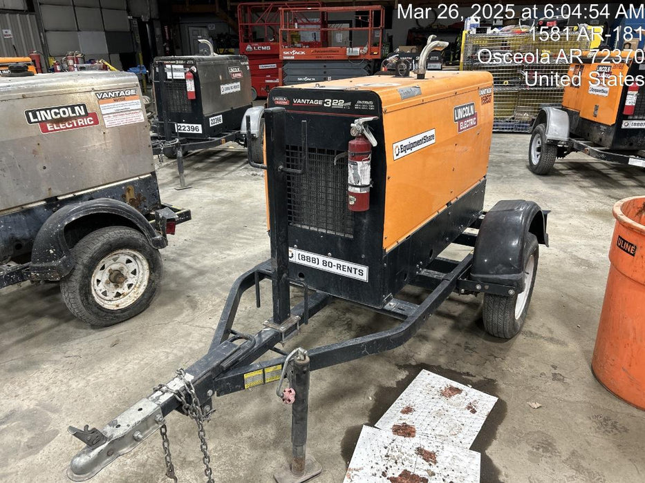 2021 Lincoln Electric Vantage 322 Vantage 322 Ready Pak 3 w/ Decals, ORANGE (includes trailer, cable rack, fender light kit) NO Telematics