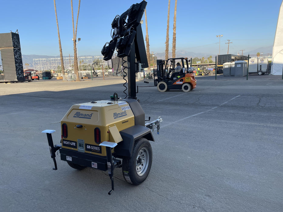 2022 Allmand NLV3GR (4) LED Light Fixture 350W, 23' Vertical Mast, 3kW Prime, Towable, ES Decals, T3