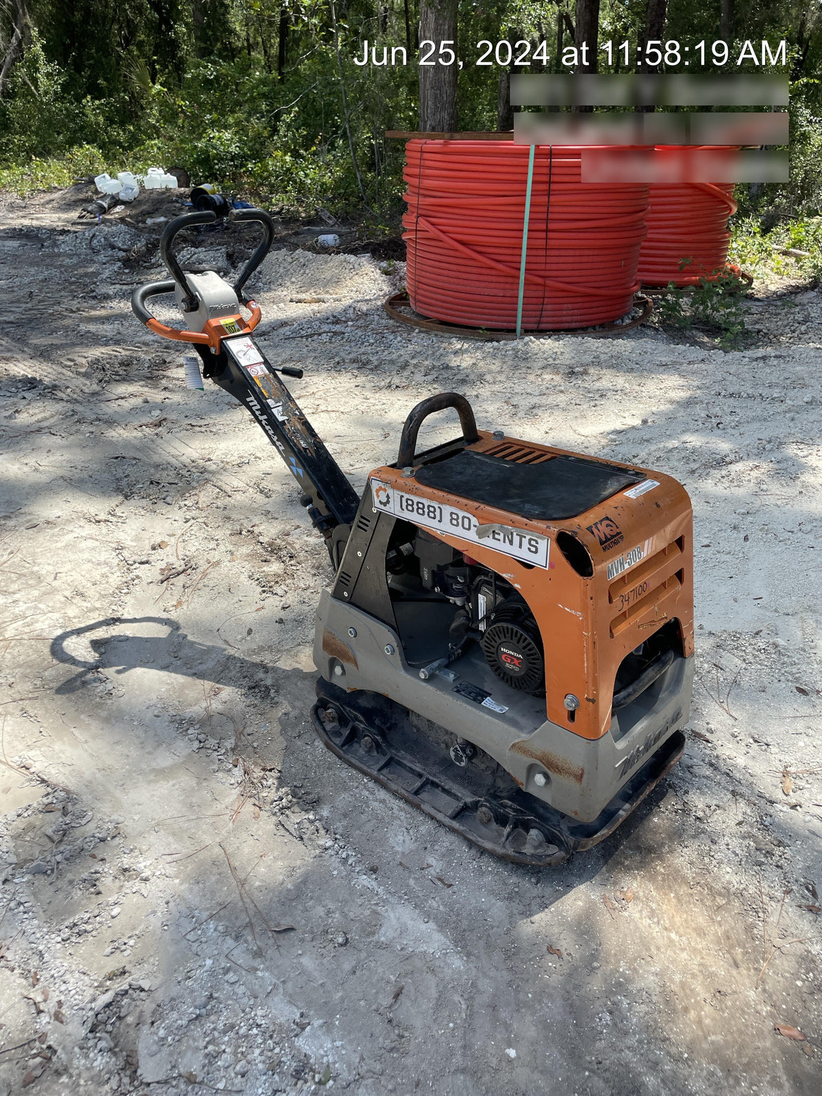 2023 Multiquip MV308GH Honda GX270, 18" Plate, Tachometer