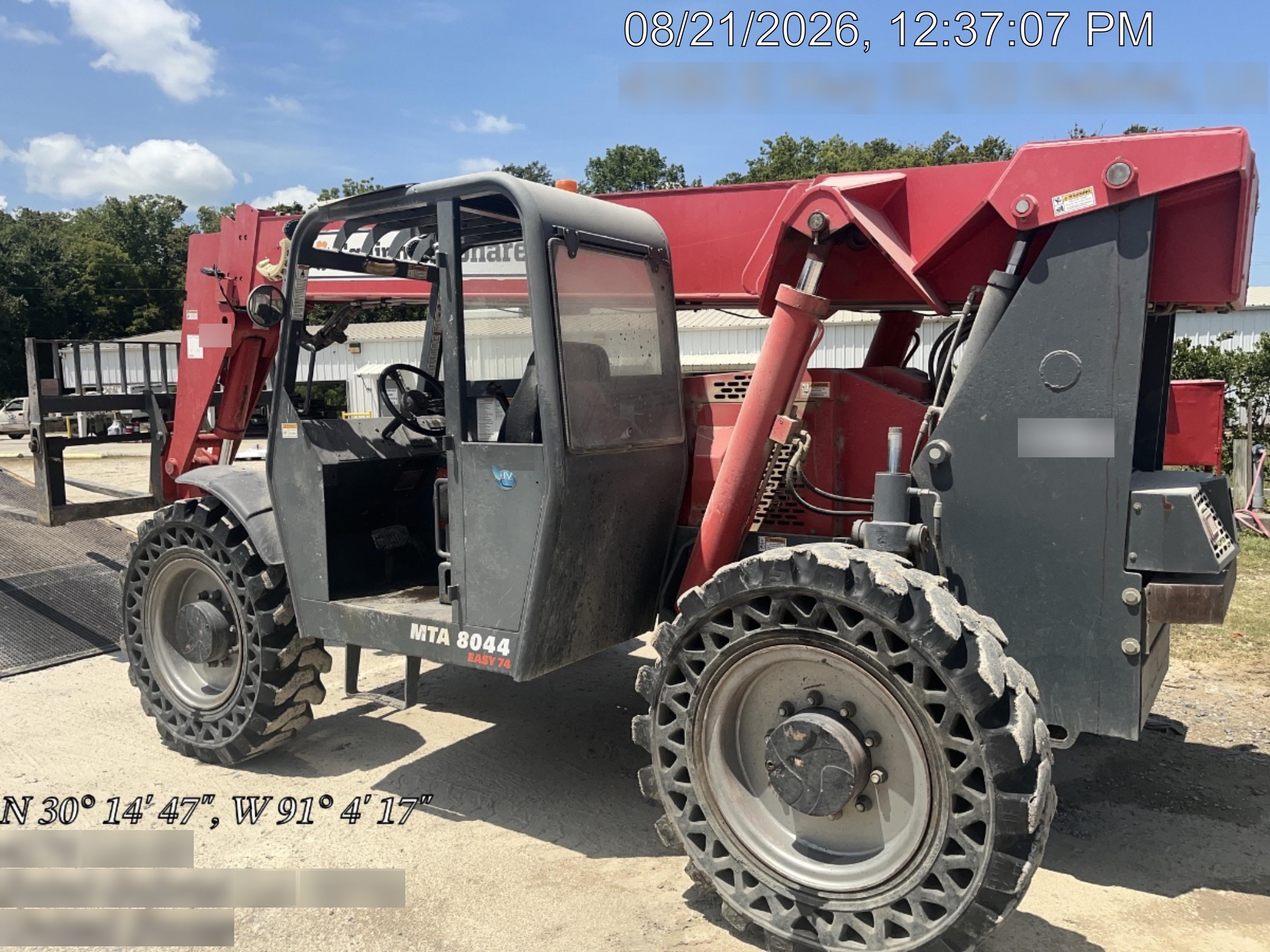 2018 Manitou MTA8044 MTA 8044 - 74 HP T4, Canopy, Worklights/Strobe, Beacon, 66" Carriage, 48" Forks, Solid Tires, Lift Hook, Aux Hydraulics