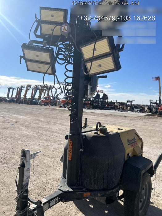 Allmand NLV3GR (4) LED Light Fixture 350W, 23' Vertical Mast, 3kW Prime, Towable, Deep Sea L401, Leveling Jacks, Yanmar T4F 5.8hp