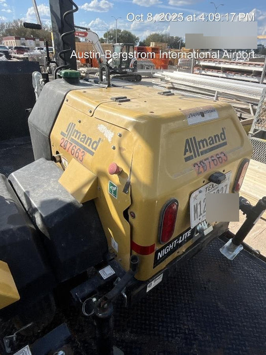 2022 Allmand NLV3GR (4) LED Light Fixture 350W, 23' Vertical Mast, 3kW Prime, Towable, Deep Sea L401, Leveling Jacks, Yanmar T4F 5.8hp