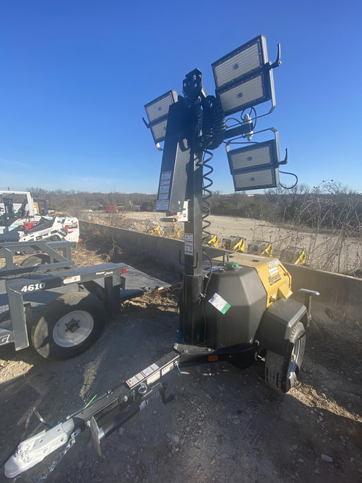 2022 Allmand NLV3GR (4) LED Light Fixture 350W, 23' Vertical Mast, 3kW Prime, Towable, Deep Sea L401, Leveling Jacks, Yanmar T4F 5.8hp