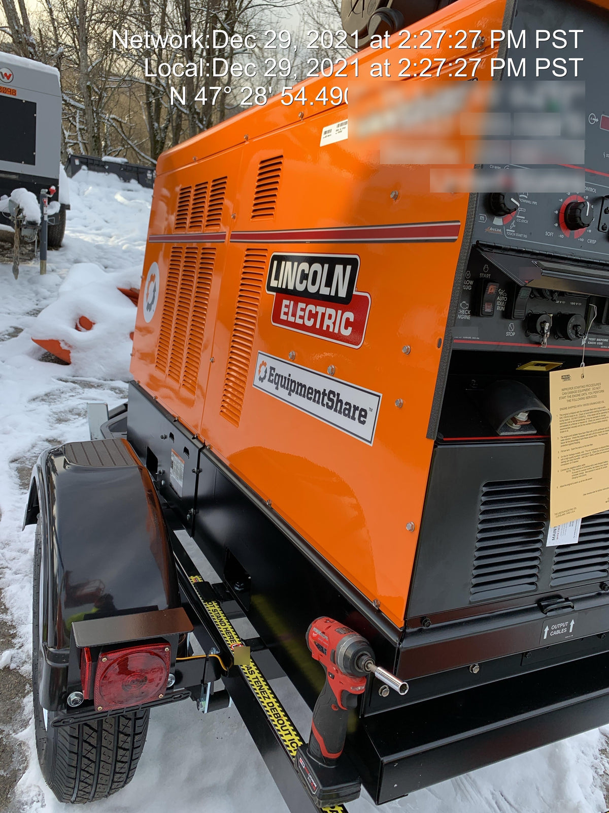 2021 Lincoln Electric Vantage 549X Ready Pak 3, ORANGE (includes trailer, cable rack, fender light kit)