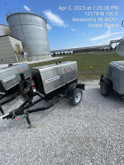 2019 Lincoln Electric Vantage 322 Ready-Pak 3, Two Wheel Trailer, Fender and Light Kit, Cable Rack