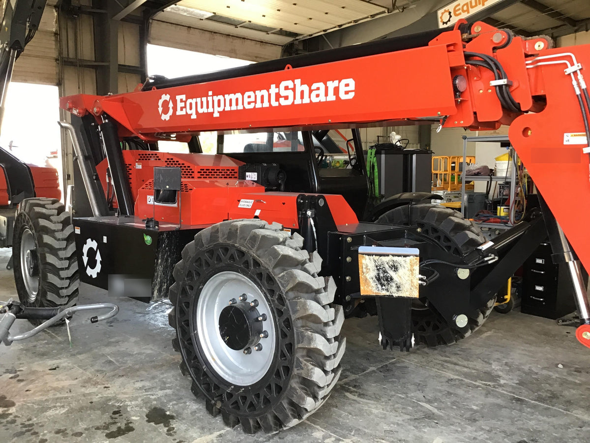2019 Manitou MTA10055 Canopy, 120 HP, Solid Tires, Work Lights, Lift Hook, Auxiliary Hydraulics 66" Carriage and 60" Forks