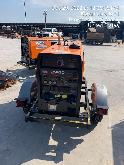 2022 Lincoln Electric LE400 Kubota V1505, Trlr, Cable Rack, Light Kit, ES Decals, T3