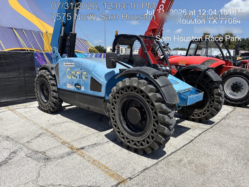 2018 Genie GTH-844 Genie GTH-844D w/Open ROPS, Solid Tires, Work Light/Beacon, 60" Carriage and Forks