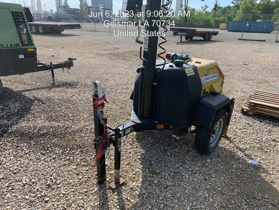 2022 Allmand NLV3GR (4) LED Light Fixture 350W, 23' Vertical Mast, 3kW Prime, Towable, Deep Sea L401, Leveling Jacks, Yanmar T4F 5.8hp