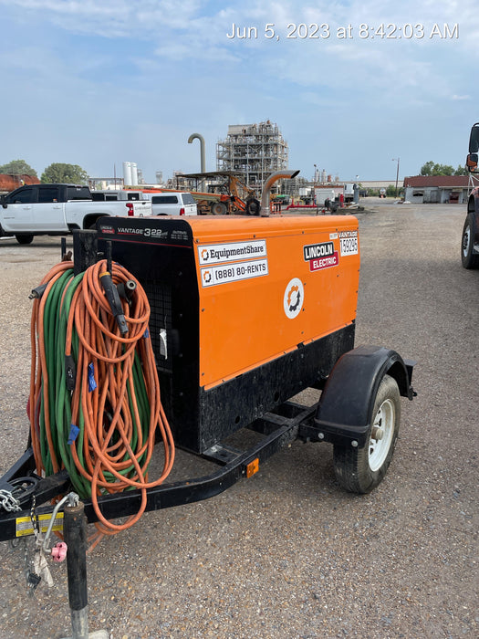 2021 Lincoln Electric Vantage 322 Vantage 322 Ready Pak 3 w/ Decals, ORANGE (includes trailer, cable rack, fender light kit) NO Telematics