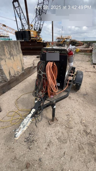 2019 Lincoln Electric Vantage 322 Welder Ready-Pak 3, Two wheel trailer, Fender and Light kit, Cable Rack