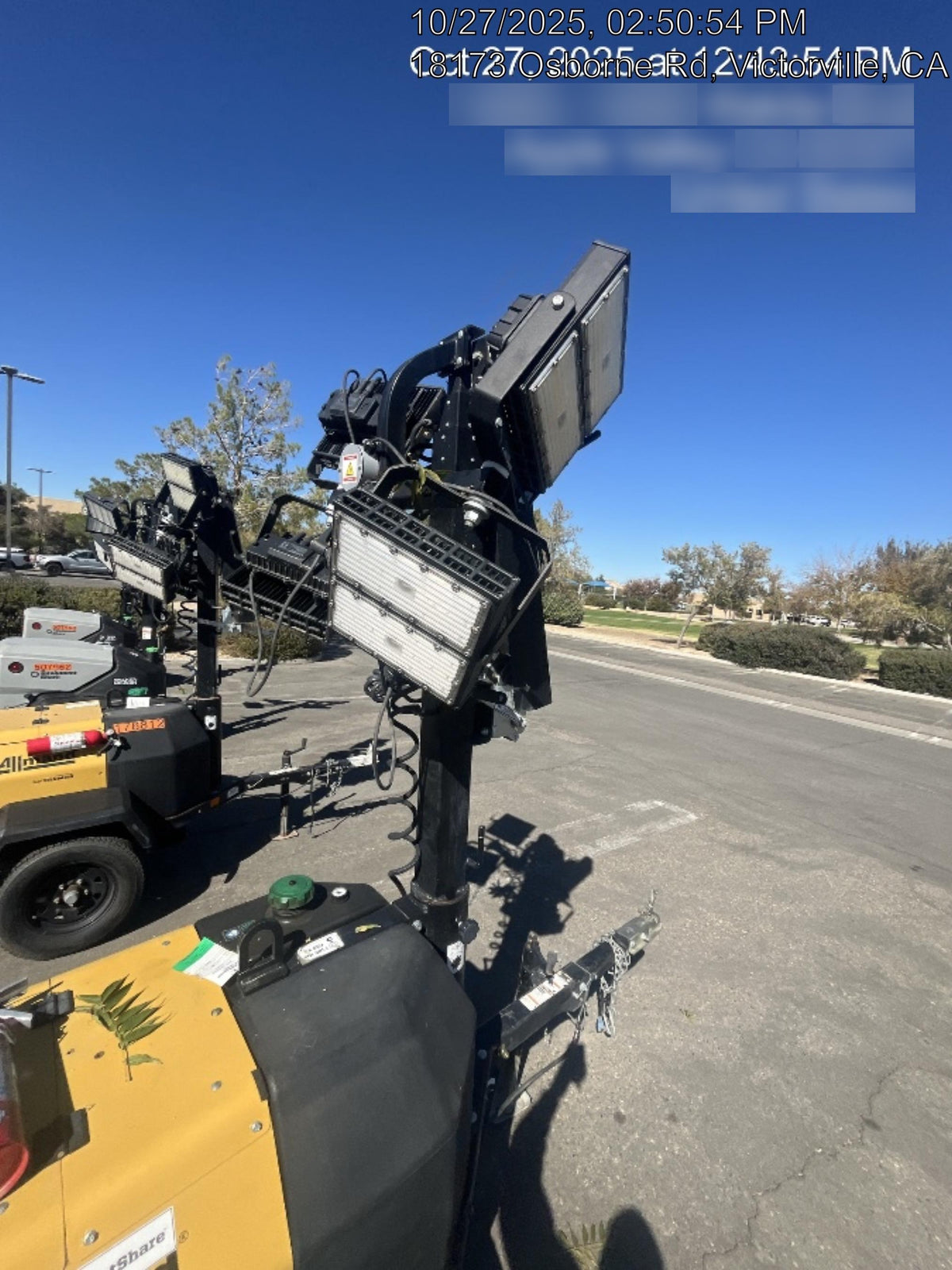 2022 Allmand NLV3GR (4) LED Light Fixture 350W, 23' Vertical Mast, 3kW Prime, Towable, ES Decals, T3