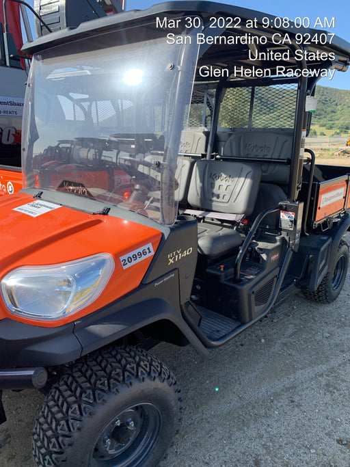 2022 Kubota RTV-X1140W-H Plastic Canopy, Windshield Acrylic Clear, LED Strobe Light, Wire Harness Kit, Back up Alarm