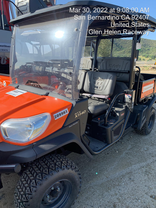 2022 Kubota RTV-X1140W-H Plastic Canopy, Windshield Acrylic Clear, LED Strobe Light, Wire Harness Kit, Back up Alarm