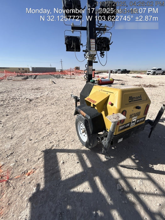 2021 Allmand NLV3GR (4) LED Light Fixture 350W, 23' Vertical Mast, 3kW Prime, Towable, Deep Sea L401, Leveling Jacks, Yanmar T4F 5.8hp