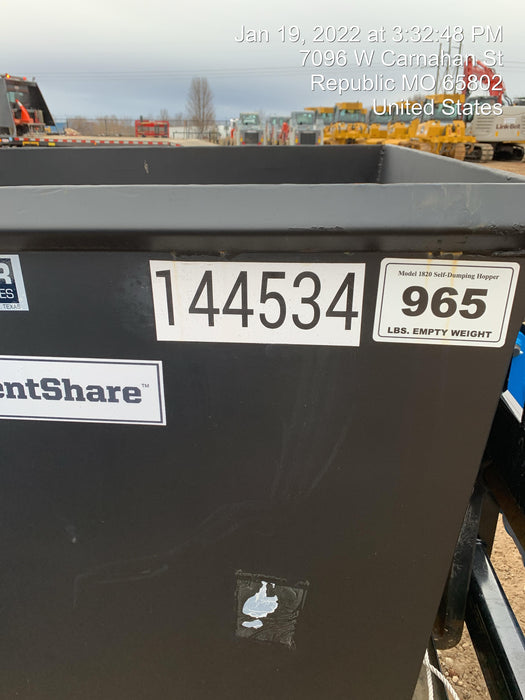 2021 STAR INDUSTRIES M-1820 - Self-Dump Hopper