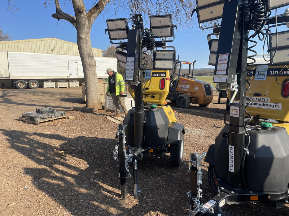 2022 Allmand NLV3GR (4) LED Light Fixture 350W, 23' Vertical Mast, 3kW Prime, Towable, ES Decals, T3