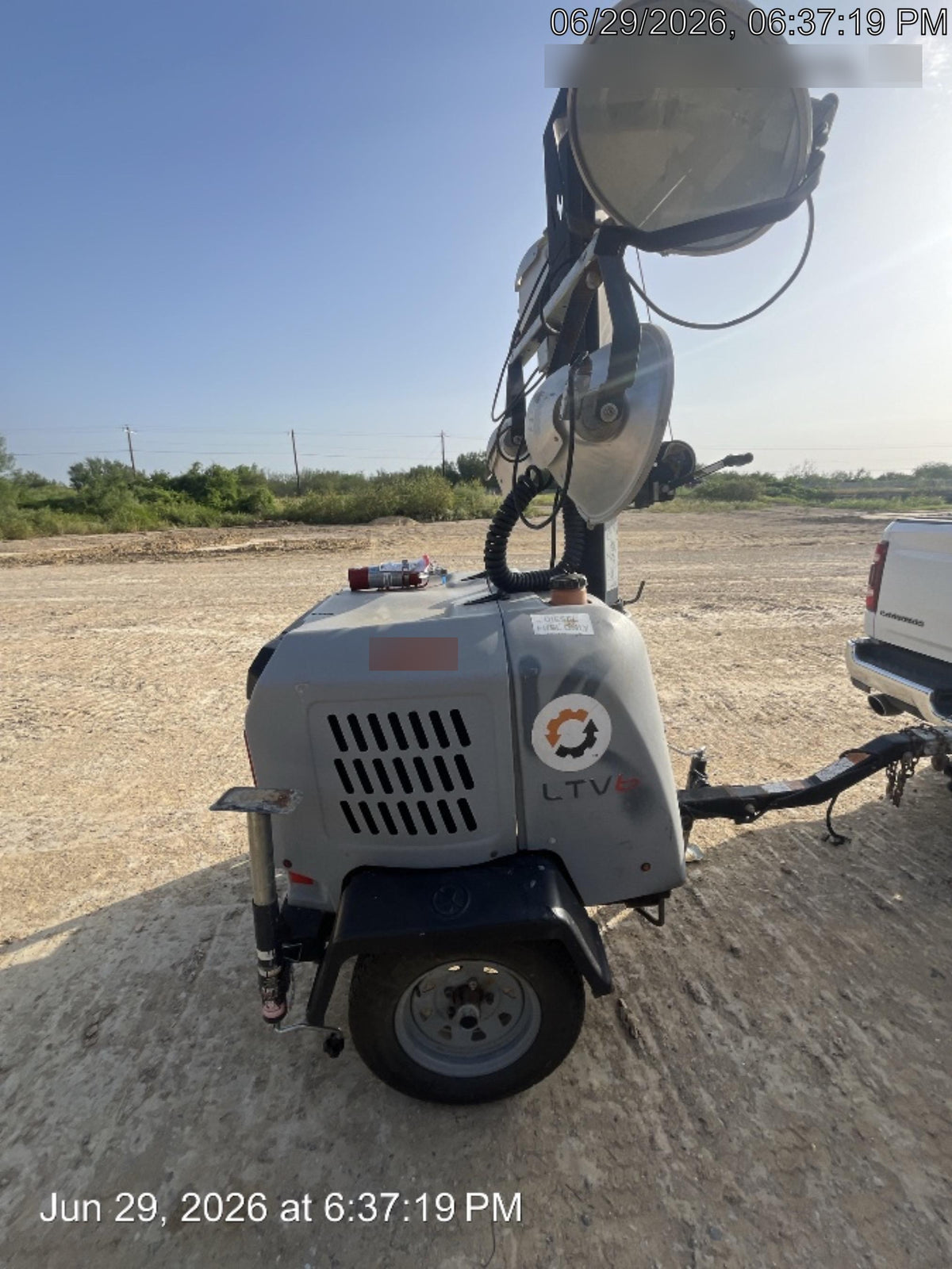 2019 Wacker Neuson LTV6L-MH Mobile Light Tower w/Fuel Level Sensor Installed