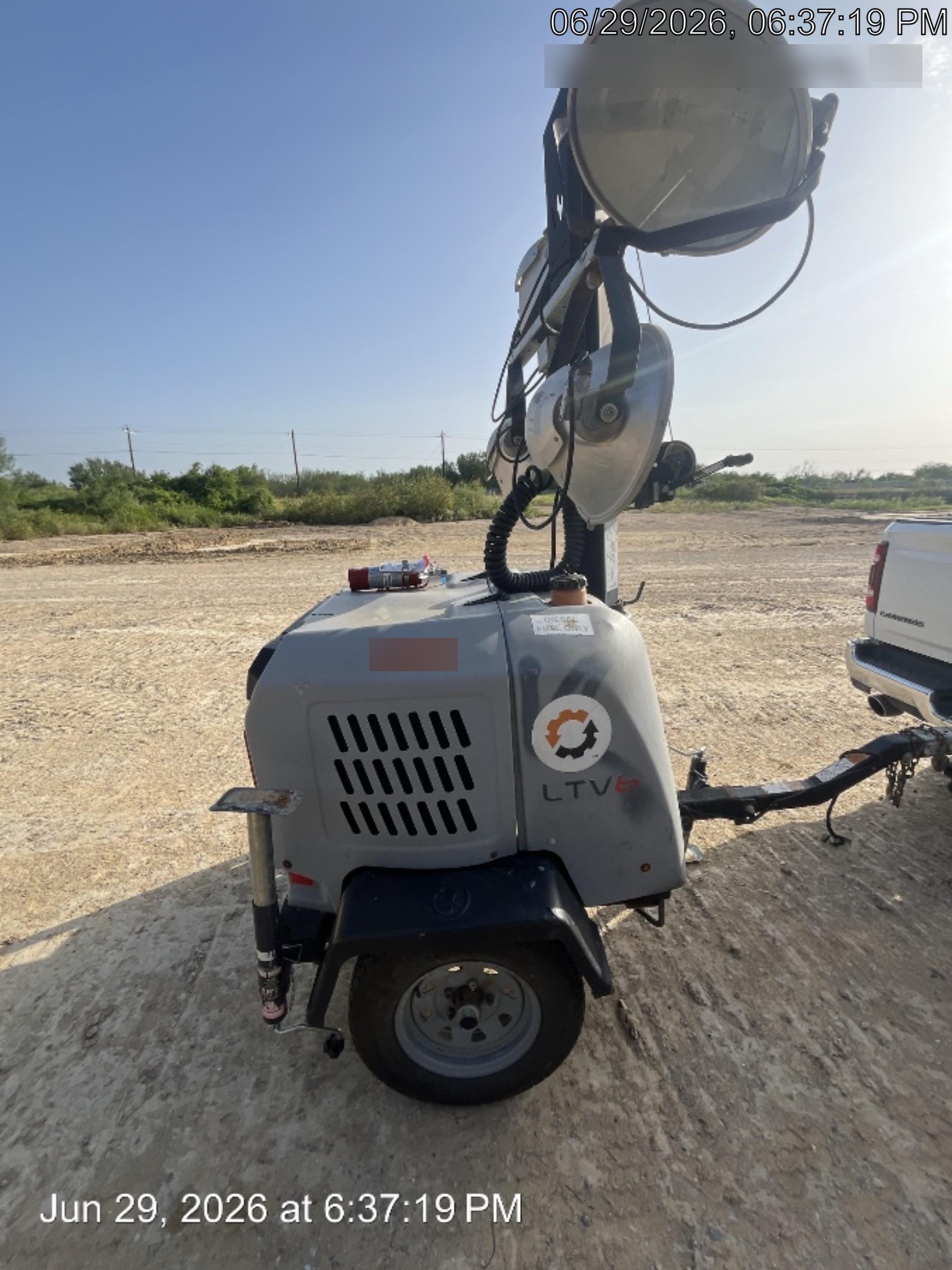 2019 Wacker Neuson LTV6L-MH Mobile Light Tower w/Fuel Level Sensor Installed