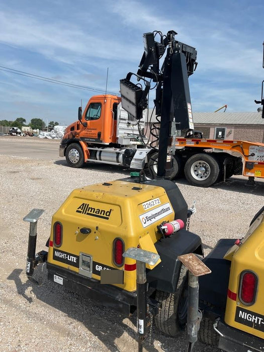 2022 Allmand NLV3GR (4) LED Light Fixture 350W, 23' Vertical Mast, 3kW Prime, Towable, Deep Sea L401, Leveling Jacks, Yanmar T4F 5.8hp