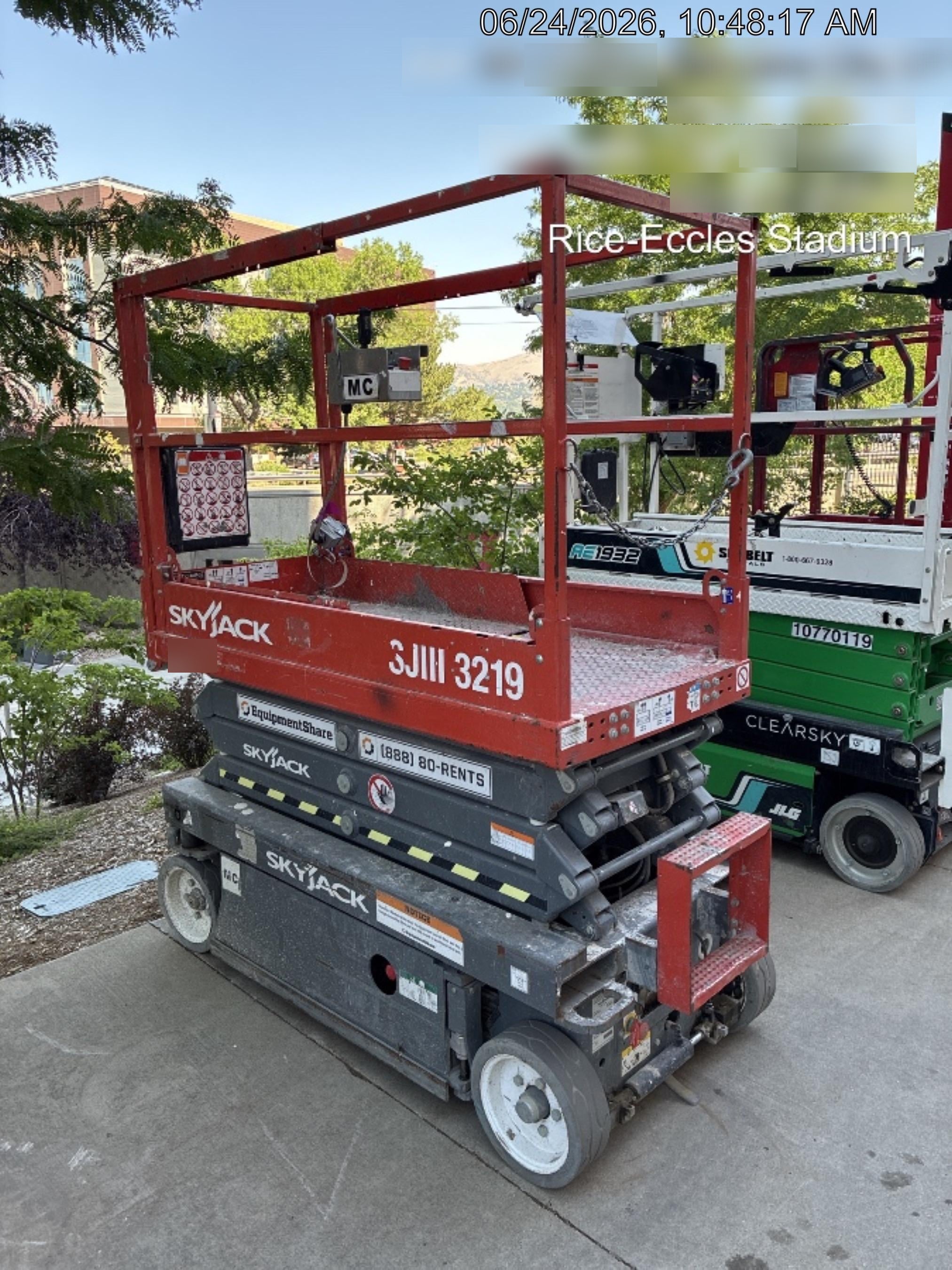 2016 Skyjack SJIII-3219 Standard Rental Specs
