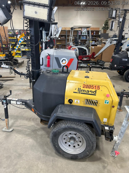 2022 Allmand NLV3GR (4) LED Light Fixture 350W, 23' Vertical Mast, 3kW Prime, Towable, Deep Sea L401, Leveling Jacks, Yanmar T4F 5.8hp