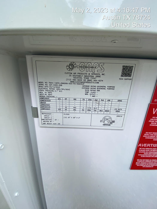 2023 CAPS PAHV-140TC-0NN0NN-5E5-P2-VG2CEUP