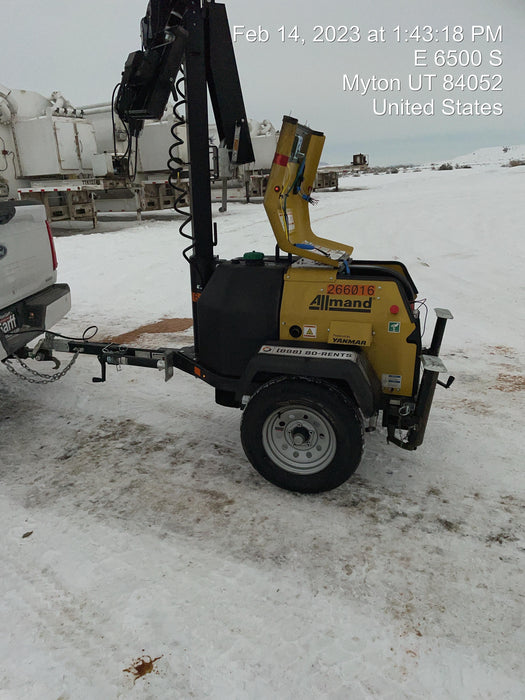 2022 Allmand NLV3GR (4) LED Light Fixture 350W, 23' Vertical Mast, 3kW Prime, Towable, ES Decals, T3