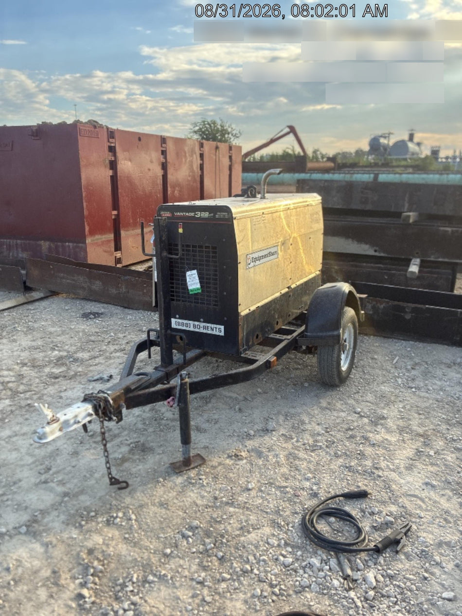 2019 Lincoln Electric Vantage 322 Ready-Pak 3, Two Wheel Trailer, Fender and Light Kit, Cable Rack