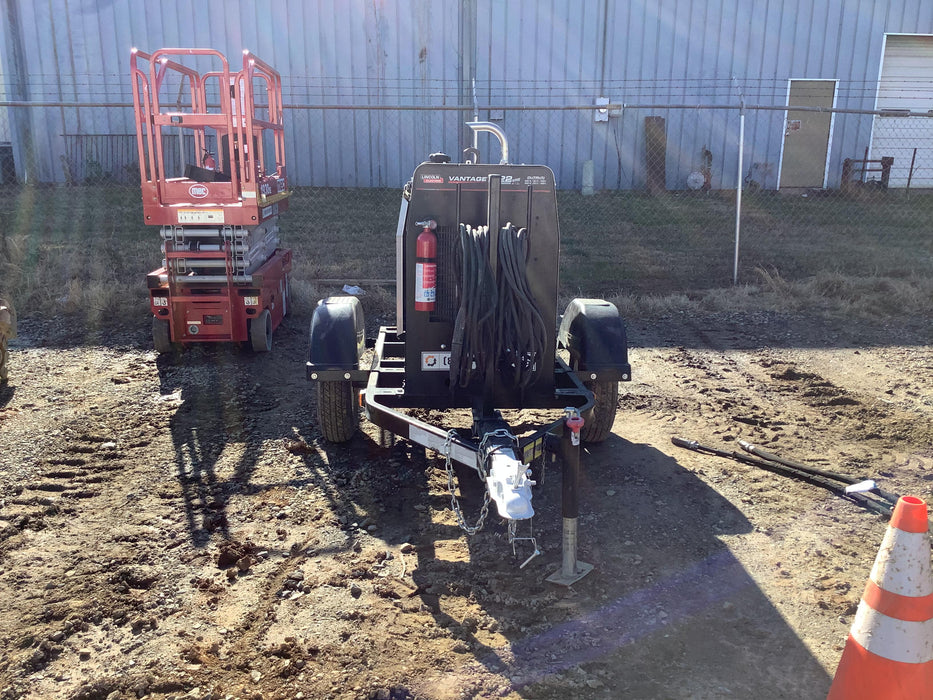 2019 Lincoln Electric Vantage 322 Welder Ready-Pak 3, Two wheel trailer, Fender and Light kit, Cable Rack