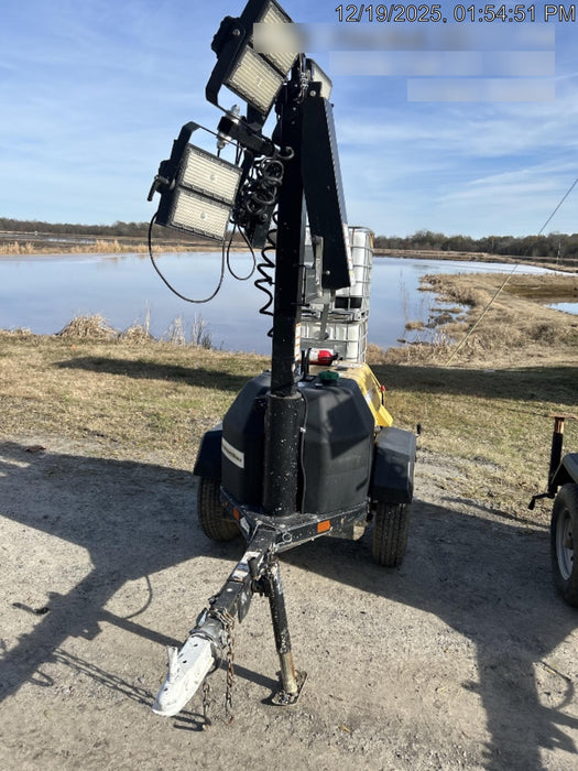 2022 Allmand NLV3GR (4) LED Light Fixture 350W, 23' Vertical Mast, 3kW Prime, Towable, Deep Sea L401, Leveling Jacks, Yanmar T4F 5.8hp