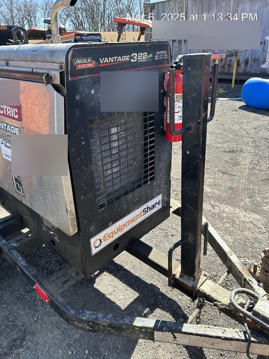 2018 Lincoln Electric Vantage 322 Lincoln Vantage 322 Welder Ready Pak 3 - Vantage 322, Trailer, Fender and light kit, Cable rack