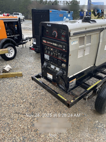 2019 Lincoln Electric Vantage 322 Welder Ready-Pak 3, Two wheel trailer, Fender and Light kit, Cable Rack