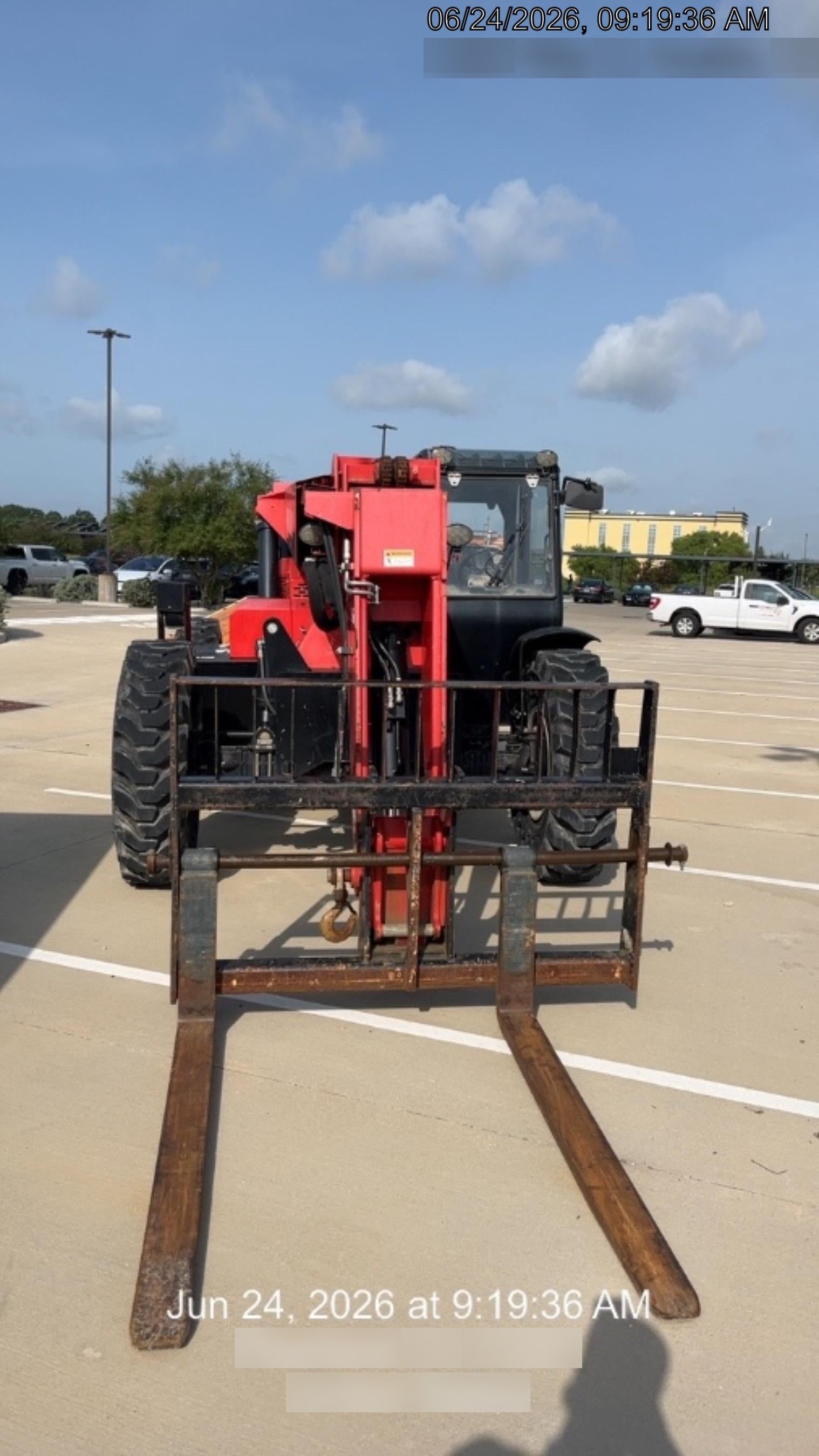 2019 Manitou MTA8044 74hp T4F, Cab/Heat/Air, Cab and Boom LED work lights, Auxiliary Hydraulics, Solid Tires, Amber strobe, Lift Hook 66" Carriage, 60" Forks