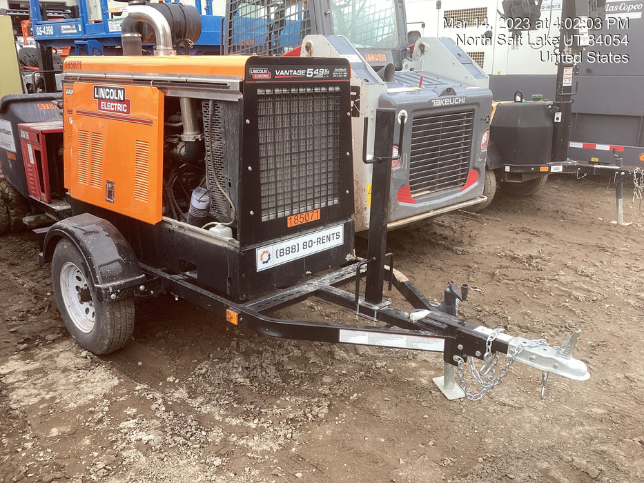 2021 Lincoln Electric Vantage 549X Ready Pak 3, ORANGE (includes trailer, cable rack, fender light kit)