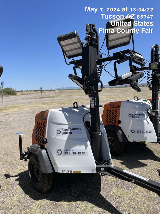 2024 Generac MLT2 Diesel, Flex Switch 120V Input, Powerzone Controller, 
(4) 320W LED Lights, 4kW Generator, 39.9 Gal Fuel Tank, 2" Ball, T3