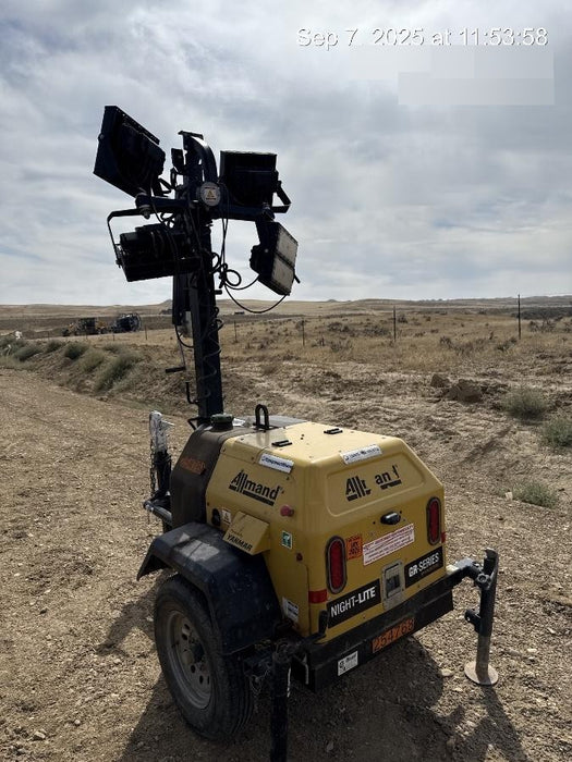 2022 Allmand NLV3GR (4) LED Light Fixture 350W, 23' Vertical Mast, 3kW Prime, Towable, ES Decals, T3