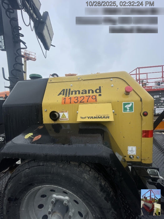 2020 Allmand NLV3GR (4) LED Light Fixture 350W, 23' Vertical Mast, 3kW Prime, Towable, Deep Sea L401, Leveling Jacks, Yanmar T4F 5.8hp