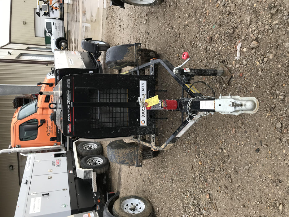2019 Lincoln Electric Vantage 322 Welder Ready-Pak 3, Two wheel trailer, Fender and Light kit, Cable Rack