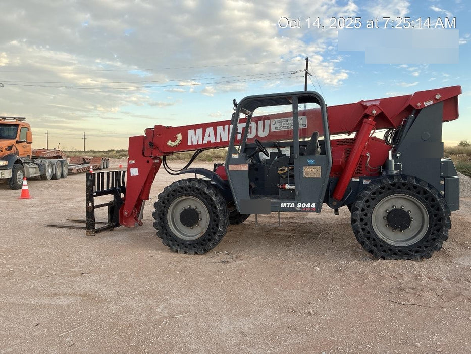 2018 Manitou MTA8044 MTA 8044 - 74 HP T4, Canopy, Worklights/Strobe, Beacon, 66" Carriage, 48" Forks, Solid Tires, Lift Hook, Aux Hydraulics
