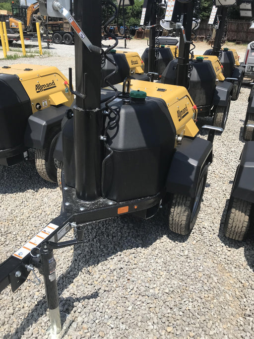 2022 Allmand NLV3GR (4) LED Light Fixture 350W, 23' Vertical Mast, 3kW Prime, Towable, Deep Sea L401, Leveling Jacks, Yanmar T4F 5.8hp