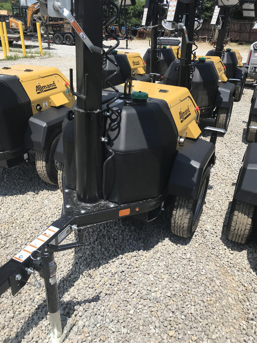 2022 Allmand NLV3GR (4) LED Light Fixture 350W, 23' Vertical Mast, 3kW Prime, Towable, Deep Sea L401, Leveling Jacks, Yanmar T4F 5.8hp