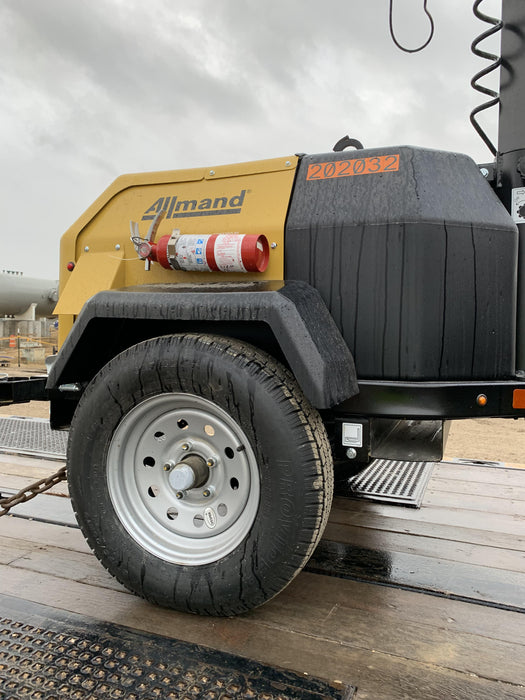 2022 Allmand NLV3GR (4) LED Light Fixture 350W, 23' Vertical Mast, 3kW Prime, Towable, Deep Sea L401, Leveling Jacks, Yanmar T4F 5.8hp