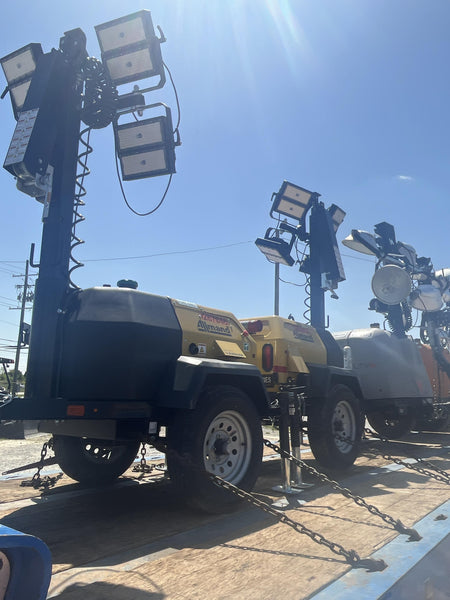 2022 Allmand NLV3GR (4) LED Light Fixture 350W, 23' Vertical Mast, 3kW Prime, Towable, ES Decals, T3