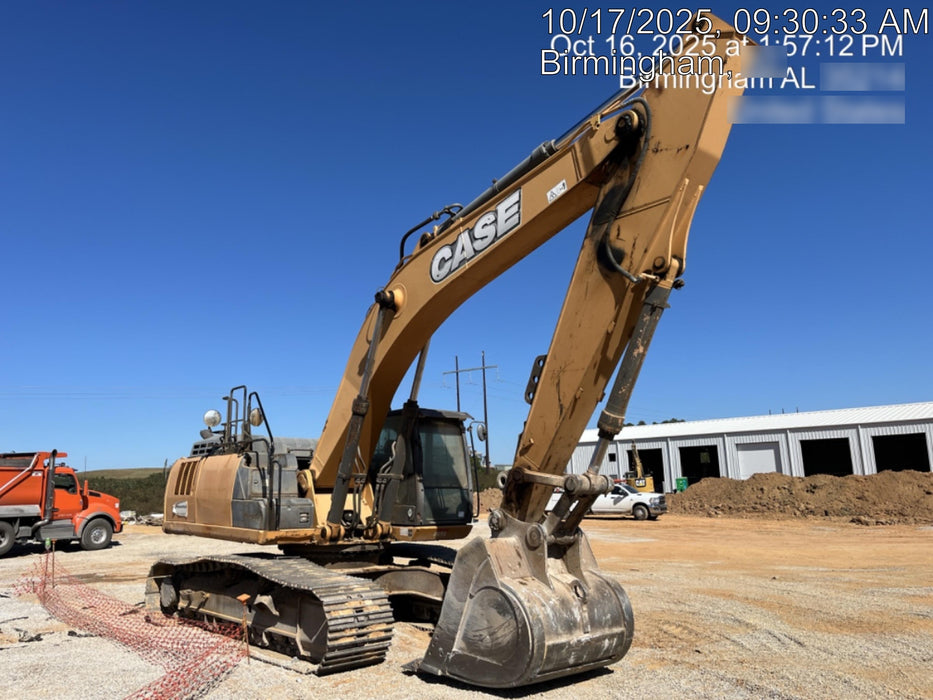 2015 Case CX350D CAB A/C, 13'-3" ARM, STEEL TRACKS, THUMB