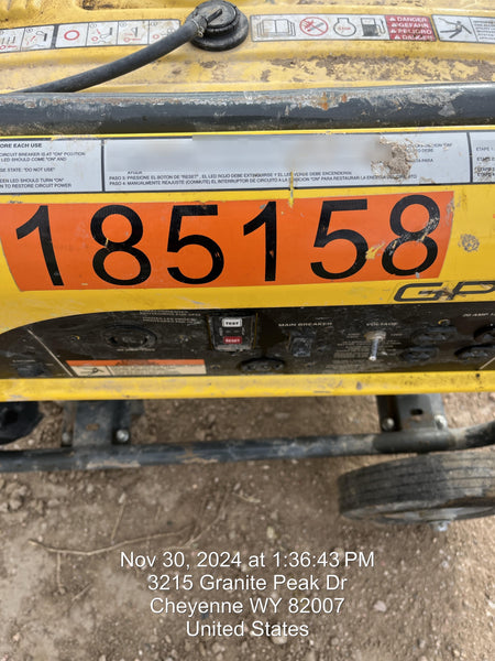 2021 Wacker Neuson GP6600A Standard 6.6kW Generator, Includes Wheel Kit. P/N: 5100042220