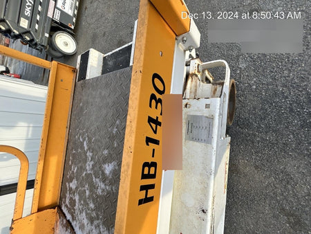 Custom Equipment HB-1430 <ul>
 <li>Hy-Brid Scissor Lift</li>
  <li>Platform capacity up to 670 lbs.</li>
  <li>Working height up to 20 ft</li>
  <li>Weighs under 1,700 lbs.</li>
  <li>Non-marking wheels </li>
</ul>