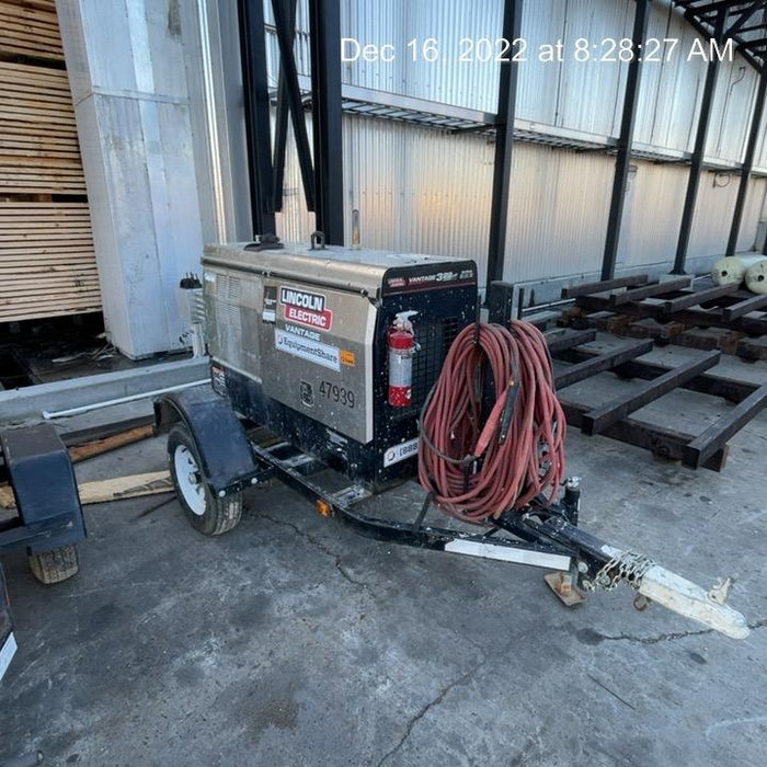2019 Lincoln Electric Vantage 322 Ready-Pak 3, Two Wheel Trailer, Fender and Light Kit, Cable Rack