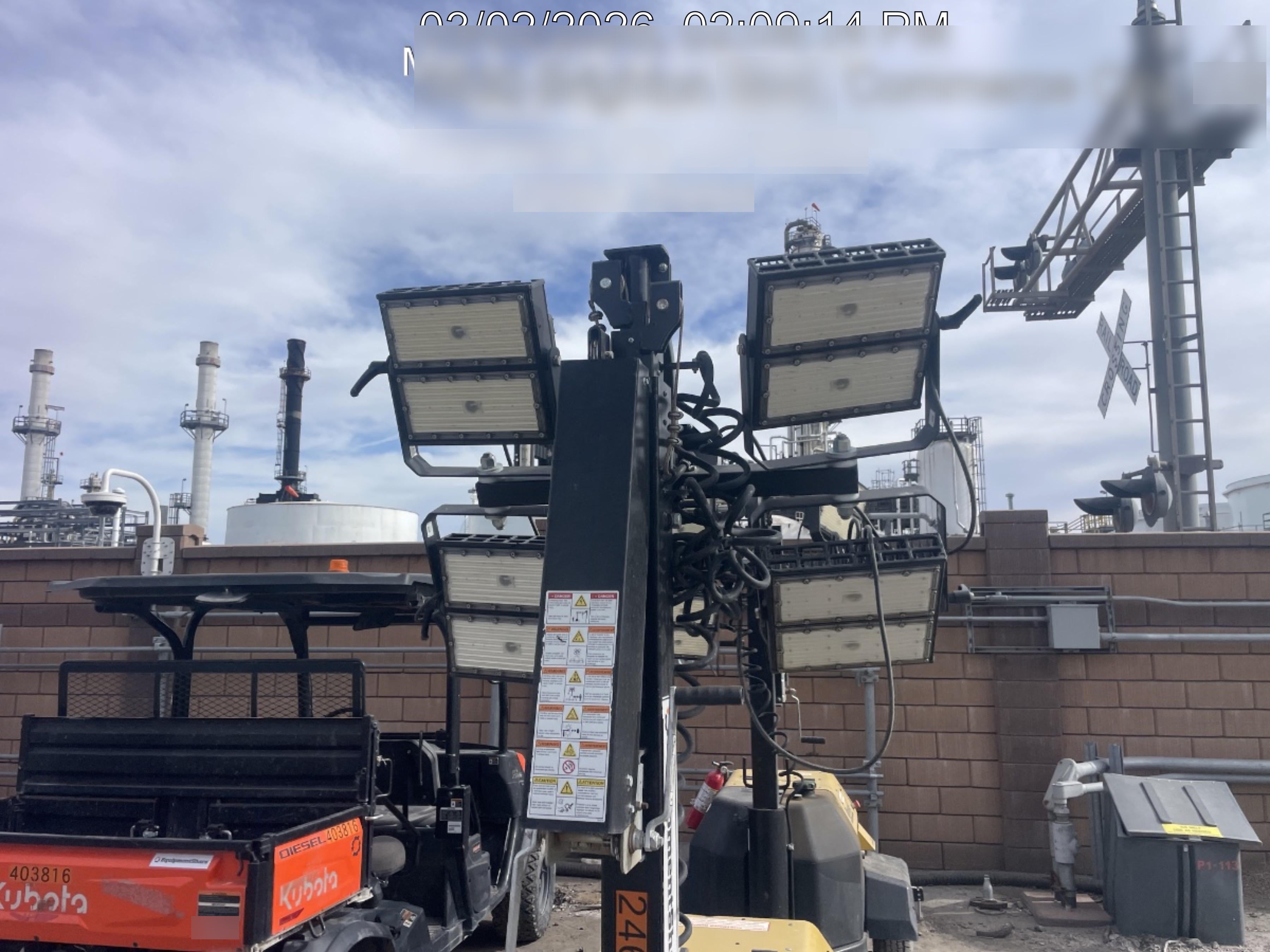 2022 Allmand NLV3GR (4) LED Light Fixture 350W, 23' Vertical Mast, 3kW Prime, Towable, ES Decals, T3
