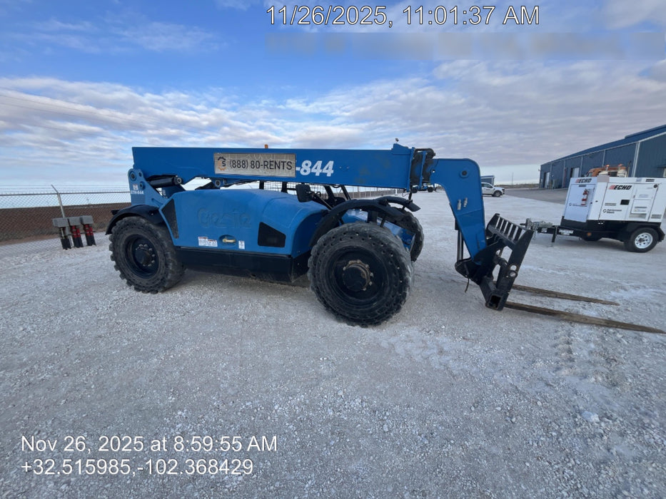 2018 Genie GTH-844 Genie GTH-844 w/Open ROPS, Solid Tires, beacon/work lights, 60" carriage/forks